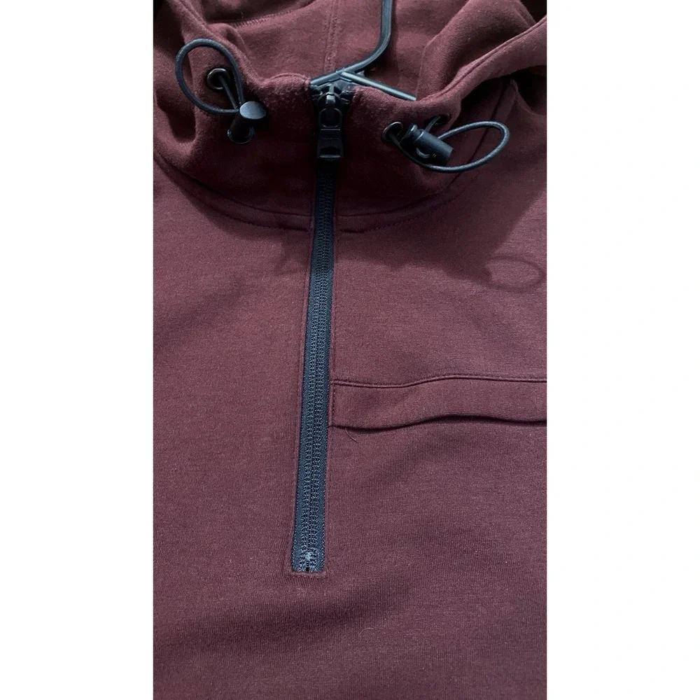 Banana Republic Men's Moisture Wicking 1/4 Zip Long Sleeve Hooded Pullover  Sz M